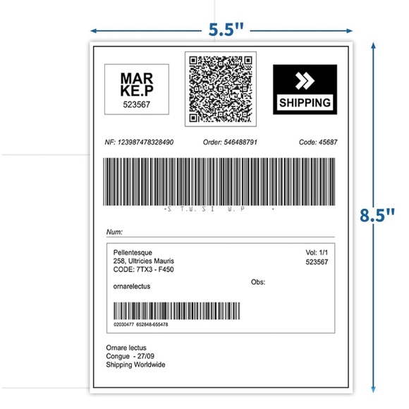 Half Sheets Shipping Labels Sheets 100 Sheets: 200 Labels. Sealed 8.5”x 5.5” - Picture 2 of 7